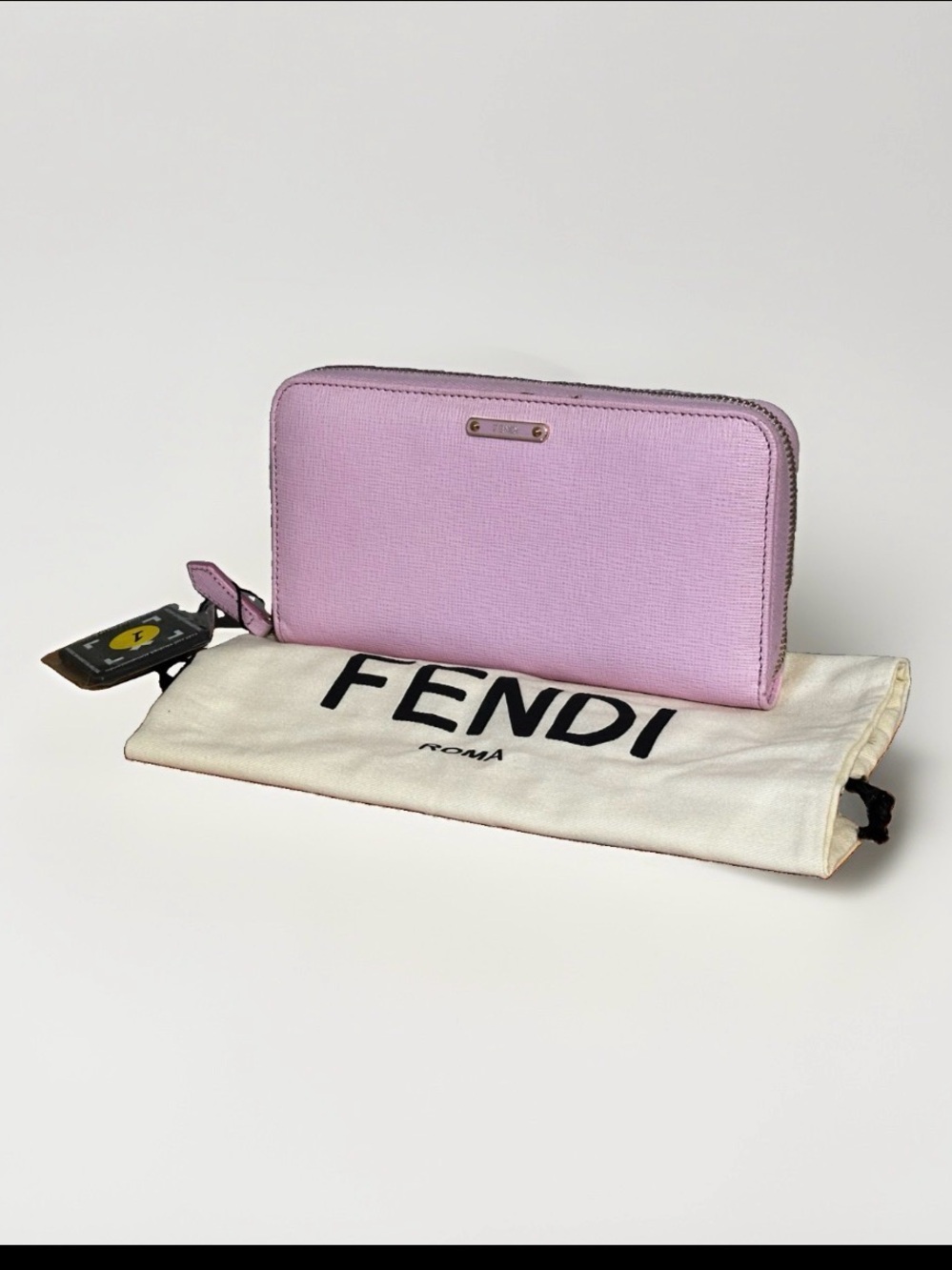 Fendi Lavender Zip-Around Leather Wallet w dustbag